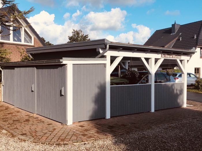 Carport streichen holz
